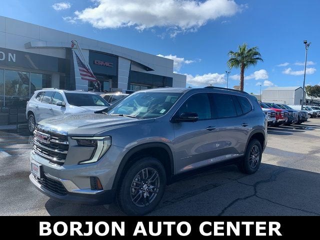 2026 GMC Acadia Elevation in Sterling Metallic — front three-quarter view