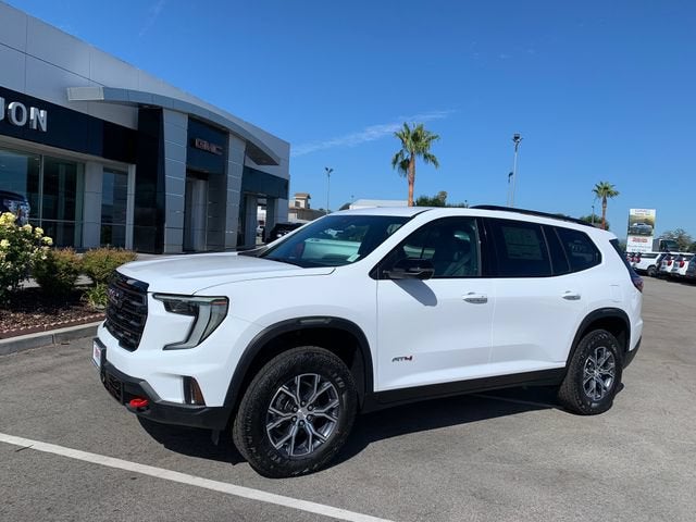 2026 GMC Acadia AT4 in Summit White — front three-quarter view