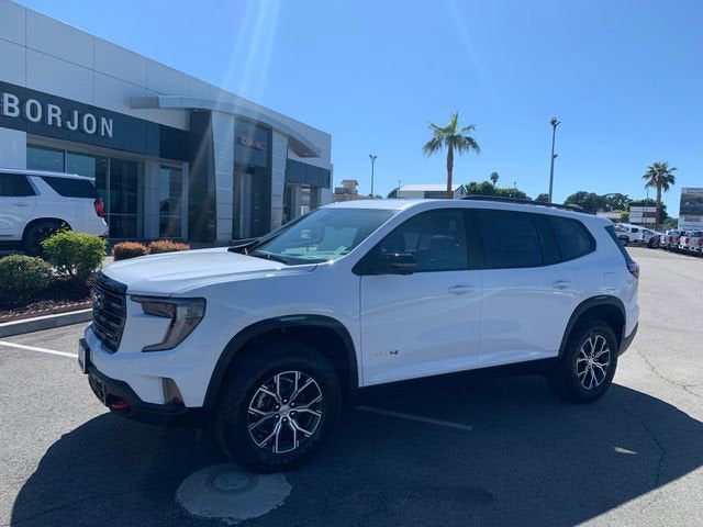2026 GMC Acadia AT4 in Summit White — front three-quarter view