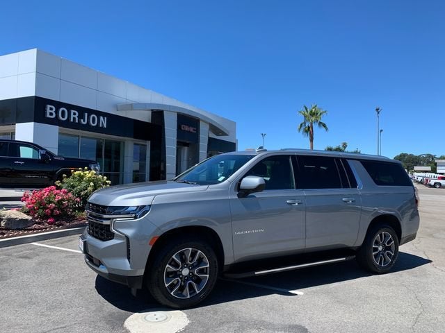 2023 Chevrolet Suburban LS in Sterling Gray Metallic — front three-quarter view