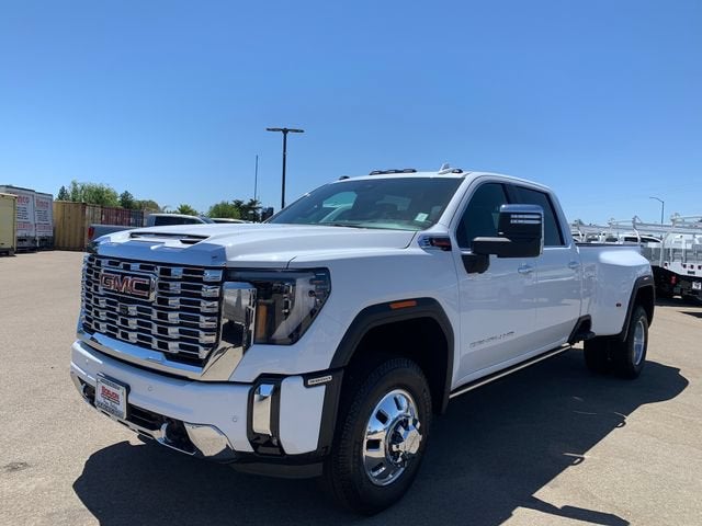 2026 GMC Sierra 3500 HD Denali DRW in Summit White — front three-quarter view