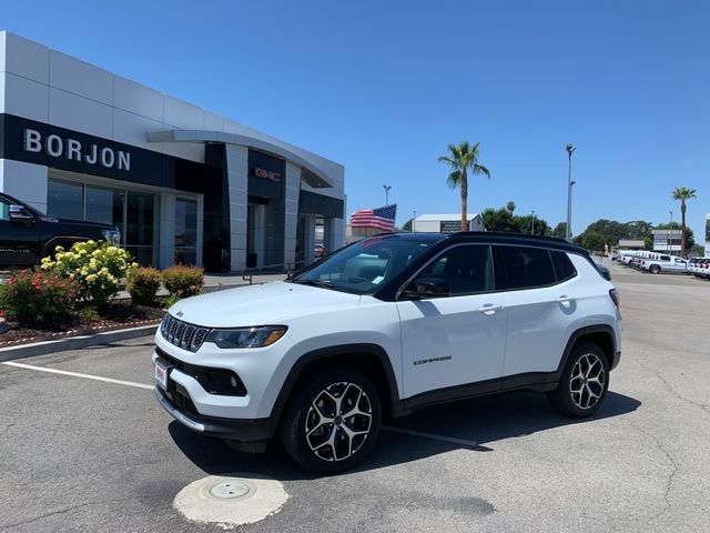 2025 Jeep Compass Limited 4x4 in White — front three-quarter view